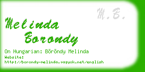 melinda borondy business card