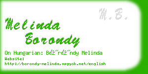 melinda borondy business card